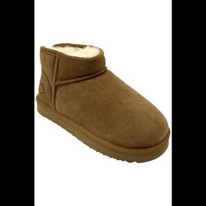 Fireside by Dearfoams Women's Riverland Ankle Boot Slippers Chestnut - Medium